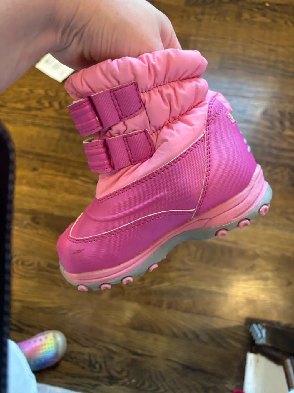 L.L.Bean Kids Winter Snow Boots Pink Waterproof Insulated Size 8
